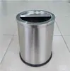 Cubo de basura de acero inoxidable Cubo de basura vertical para vestíbulo Centro comercial Hotel Cubo para cáscaras de fruta Tapa abatible Tapa de vaivén Cubo de basura para exteriores