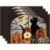 Manteles individuales de calabaza y fantasma de Halloween transfronterizos para decoración de fiestas en casa, manteles individuales y servilletas divertidos y aterradores de fantasma
