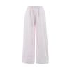 Pantalones de Estilo Holgazán con Cintura Elástica y Cordón Ajustable, Rayados de Pierna Ancha, Diseño Holgado y Adelgazante, Pantalones con Abertura y Botones, Pantalones Rectos
