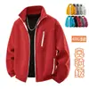 Jaqueta de Lã para Homens e Mulheres, Lã Dupla Face de Inverno, Gola Alta Quente, Cardigan Colorido em Blocos, Peça Versátil, Lã Polar
