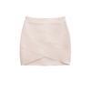 Falda Americana Cruzada a la Cadera Commuter Elegante Verano Combinable Ajustada Adelgazante Vendaje de Alta Elasticidad Minifalda Ultracorta