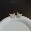 Conjunto de Brincos e Colar com Cabeça de Leopardo Cravejada de Zircônia Doce e Picante para Mulheres, Conjunto de Corrente para Suéter e Brincos da Moda Full Diamond Único e Estiloso
