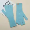 Luvas de Lã Tricotada Sem Dedos com Bordado de Laço Estilo Coreano para Tela Sensível ao Toque, Outono e Inverno, Quentes, para Ciclismo, à Prova de Frio, com Dedos Separados