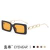 Nuevas gafas de sol cuadradas pequeñas transfronterizas simples cuadradas con cadena gafas celebridad de internet personalizadas combinables para calle para mujer
