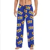 Pantalones de pijama casuales con cordón para hombre y mujer con estampado de dibujos animados para parejas, pantalones caseros personalizables
