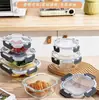 Artículos de uso diario, utensilios de cocina, loncheras de vidrio, recipientes para almacenamiento de alimentos, calentamiento en microondas, desmontable, refrigeración y congelación