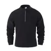 2025 Nueva Talla Europea Sudadera Casual de Punto Jacquard para Hombre Sudadera Cardigan de Forro Polar con Cuello Alto para Hombre