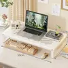 Suporte para laptop, organizador de teclado de mesa multifuncional, prateleira de armazenamento em níveis para itens pequenos, organizador de mesa para estações de trabalho de escritório