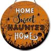 Decoración del hogar transfronteriza, Halloween, gato negro, calabaza, fantasma, serie, colgante de madera, logotipo redondo, placa de madera creativa