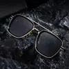 [Personalizado] Gafas de Sol Cuadradas de Moda Europeas y Americanas para Hombre, Gafas de Sol Retro con Doble Puente para Protección Solar al Aire Libre para Hombre, Venta al por Mayor Transfronteriza