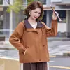 Ropa de abrigo de otoño para mamá 2026 nueva elegante chaqueta con capucha casual para mujeres de mediana edad elegante casual chaqueta de trabajo