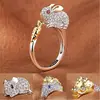 Anel Zodiacal da Moda Banhado a Platina Animal Rato Boi Tigre Coelho Dragão Serpente Cavalo Ovelha Galo Cachorro Porco Anel Zodiacal