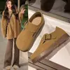Zapatos Birkenstock de suela gruesa de cobertura total para mujer, nuevos versátiles de moda casual sin cordones para el otoño de 2026, zapatos Birkenstock mate