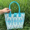 Bolso de Mano Tejido Estilo Coreano, Bolso de Mano de Moda Houndstooth para Viajeros de Gran Capacidad, Bolso de Mano Casual Versátil, Bolsa para el Almuerzo