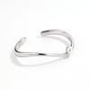 Pulsera de Perlas Irregulares en Forma de C Diseño Nicho Estilo Celebridad Incrustación de Perlas Apilable Chapada en Oro Pulsera Abierta