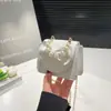 Bolso de Mujer con Lazo y Perlas, Mini Bolso Infantil Lindo y Elegante, Bolso Cruzado Acolchado con Cadena de Princesa para Niñas