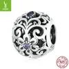 Plata Ziyun Nuevo Patrón Clásico accesorios de cuentas diy estilo palacio retro cuentas espaciadoras de circón púrpura SCC2183