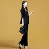Peça Única/Conjunto Primavera 2025 Novo Slim Fit Elegante da Moda Calça Bootcut Slim Profissional Conjunto de Duas Peças para Mulheres