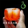 Taza de Té para Ceremonia de Té Kung Fu Chino Estilo Pastoral, Taza de Agua de Porcelana de Jade Esmaltada de Ágata Roja Imitación, Taza de Maestro, Taza Zen