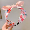 Nova Faixa de Cabelo Coreana Estilo Retrô Hong Kong Laço Orelhas de Coelho Tecido Doce Simples Aba Larga Bolinhas Faixa de Cabelo Feminina