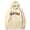 Moletons Novos de Nova York Cidade Americana para Homens e Mulheres, Moletons Gráficos da Moda com Estampa de Letras, Capuz Casual Solto Harajuku