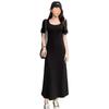 Ropa Suave y Generosa, a la Moda, Holgada, Casual, Estilo Perezoso, Aspecto Adelgazante, Vestido Negro Corto de Línea A Largo, Para Salir, Falda Estilo Occidental