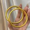 Pulseira de Ouro de Areia Heritage de Longa Duração e Alta Qualidade Pulseira de Lótus de Duas Gerações Anel Liso para Mulheres Ouro de Areia Vietnamita Sólido