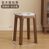 Silla de Comedor de Lujo Ligero Taburete Doméstico Silla de Madera Maciza Silla Moderna Simple Taburete de Mesa de Comedor Sedentario Cómodo Apilable Taburete de Comedor Taburete Cuadrado