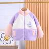Abrigo grueso cálido forrado de polar estilo occidental para niñas, entrega de una pieza, top cálido de medio cuello alto para bebés, ropa para niños