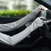 Mangas de Renda Cor Sólida para Proteção Solar Feminina, Verão Finas Soltas Proteção UV Mangas de Gelo para Ciclismo ao Ar Livre e Proteção dos Braços