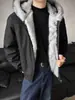 Chaqueta de Algodón Gruesa con Capucha para Hombre de Invierno, Marca de Moda Estilo Americano, Sensación de Alta Gama, Abrigo de Algodón Holgado de Moda