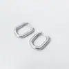Pendientes de Aro en Forma de U de Plata de Ley S925 Transfronterizos Europeos y Americanos para Mujer, Diseño Simple y de Moda, Estilo Único de Nicho, Superficie Lisa