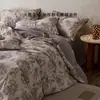 Juego de ropa de cama de cuatro piezas de algodón puro cepillado, 100% algodón, nuevo para otoño e invierno 2026, funda de edredón y sábana de cama florales gruesas, alta calidad