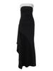 Amazon Venta Caliente Transfronteriza Nuevo Color Sólido Estilo Hermana Real Cuello de un Hombro Color en Contraste Envolvente Pecho Cintura Abertura Vestido Ropa de Mujer