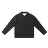 Camisa Polo Masculina da Moda com Dois Botões, Falsa Peça Dupla, Tricô Casual Solto Retrô Americano de Manga Longa