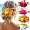 Nuevo Peine para el Cabello de Rosa Simulada de Amazon, Tocado de Flores Nupcial de Alta Gama, Accesorio para el Cabello de Playa, Flor para la Cabeza de Sesión de Fotos