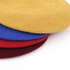 Boina de Lana para Mujer Color Sólido Combinable Negro Sombrero Belle para Mujer Nuevo Sombrero de Lana de Moda Sombrero de Pintor Artístico