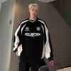 Sudadera para hombre, primavera y otoño 2024, nueva chaqueta informal holgada de marca americana de moda urbana, con costuras retro y contraste de colores.
