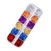 Nuevo Arte de Uñas Japonés Papel de Hoja de Estaño Dorado y Plateado Caja de 12 Colores Fina Lámina de Color Roto Dorada y Plateada DIY Joyería para Arte de Uñas de Cuatro Colores