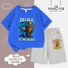 Conjunto de Camiseta de Manga Curta e Shorts de Algodão com Estampa de Verão da Moda Roupas Infantis Ins