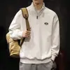 Sudadera Deportiva de Moda Estilo Americano para Hombre, Nueva Prenda Superior para Hombre Primavera y Otoño 2025, Sudadera Holgada con Media Cremallera y Cuello Camisero para Hombre