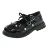 Zapatos Dulces de Princesa con Lazos para Niñas Pequeñas - Primavera 2026 Nuevo Estilo Coreano Elegantes Zapatos Individuales de Piel Brillante para Niñas