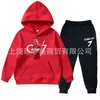 Ropa para Niños y Niñas Primavera y Otoño Nuevo Color Puro Estampado Ropa Infantil Conjunto de Dos Piezas de Sudadera y Pantalón de Terciopelo para Niños Estilo Americano