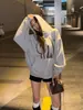 Moletom com Capuz 26AW Mecânico Totem Outono/Inverno Retrô Americano Unissex Casual Versátil Tendência Curto Largo Tendência