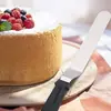 Espátula curva para pastel directo de fábrica cuchillo para mantequilla espátula curva de acero inoxidable cuchillo kiss utensilio para hornear