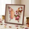 Kit de Materiales Hechos a Mano de Flores y Mariposas DIY Resina Epoxi Pintura al Óleo Textura Flor Eterna Marco de Fotos Arte de Pared Regalo