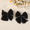 Amazon Cor Pura Novo Tecido Borda Travada Laço Cabelo Infantil Grampo Lolita Estilo Preppy Acessórios de Cabelo para Menina 5185