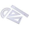 Conjunto de triângulo de ferro Régua Desenho de exame de aluno de escola primária Régua preta e branca Conjunto de quatro peças Régua triangular