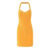 Elegante y Sexy Minivestido Europeo y Americano que Ceñe la Cintura, Nuevo Modelo de Verano, Ajustado al Cuerpo Bodycon Vestido Corto Strapless con Cuello Halter para Chica Hot