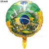 Balão de Filme de Alumínio Flutuante Redondo de 18 polegadas, Coração, Estrela de Cinco Pontas, Bandeira do Brasil, Decoração de Festa de Carnaval